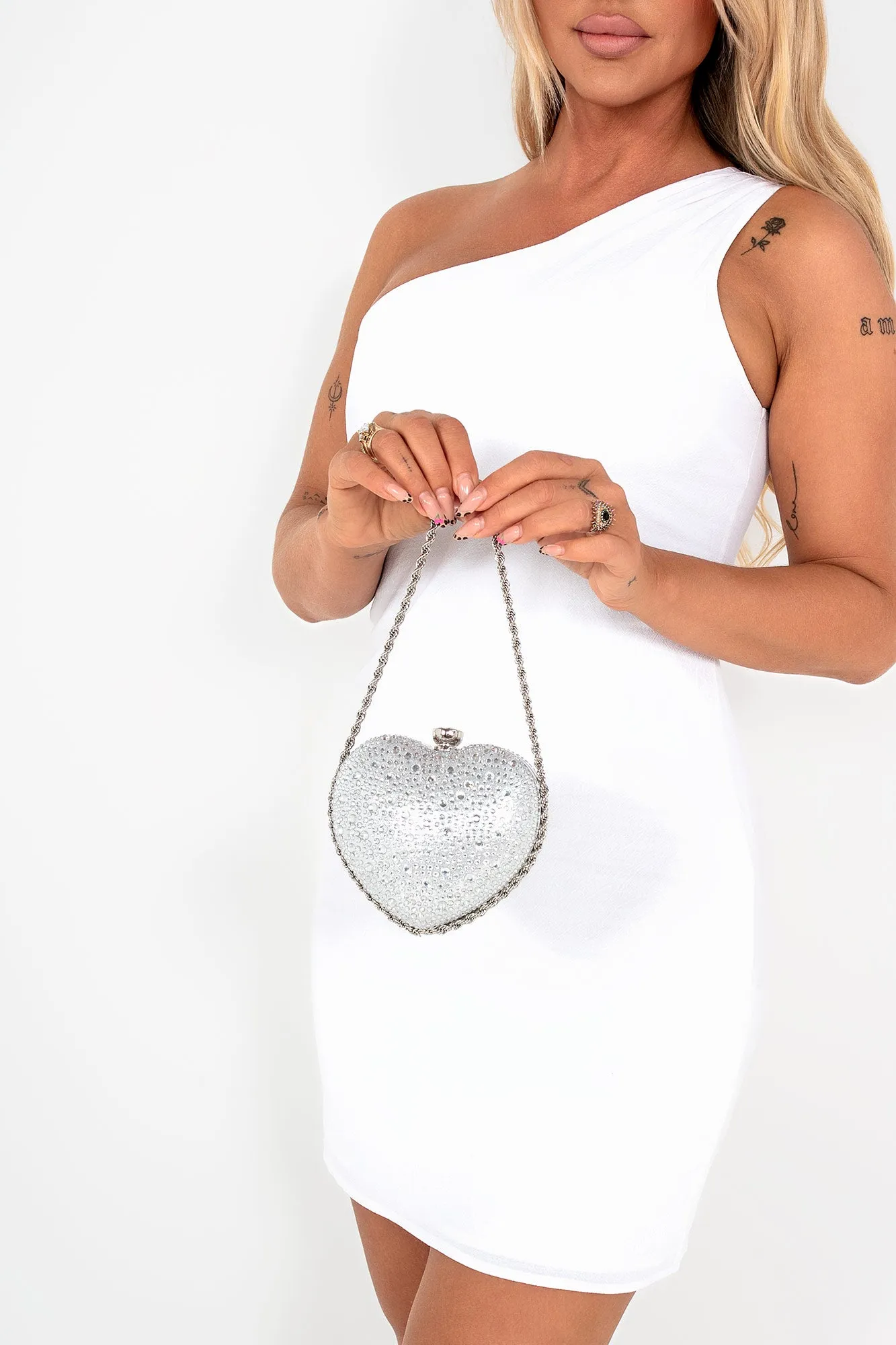 Glenda White One Shoulder Dress