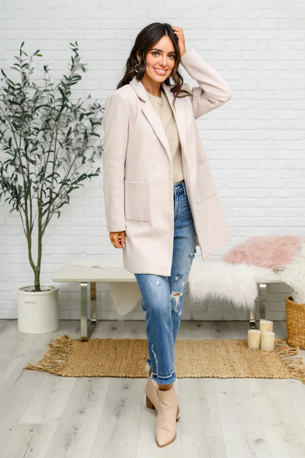 Hazel Blues® | Chai Latte V-Neck Sweater in Oatmeal