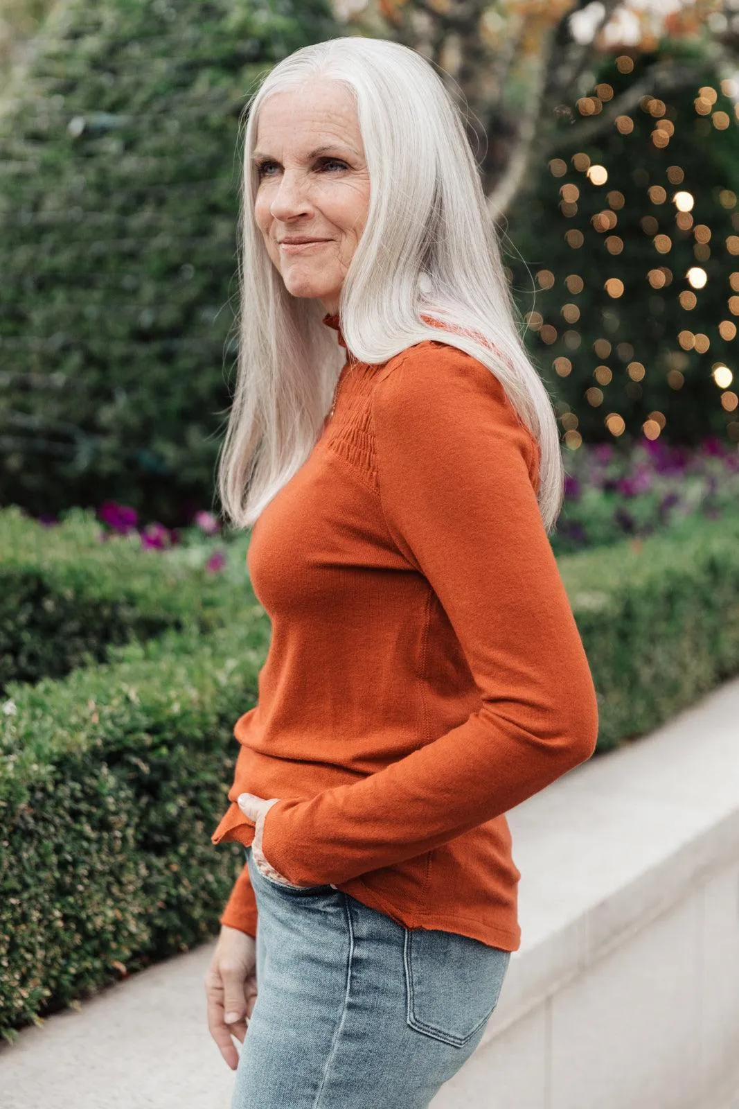 Hazel Blues® | Stylin Girl Turtleneck in Rust