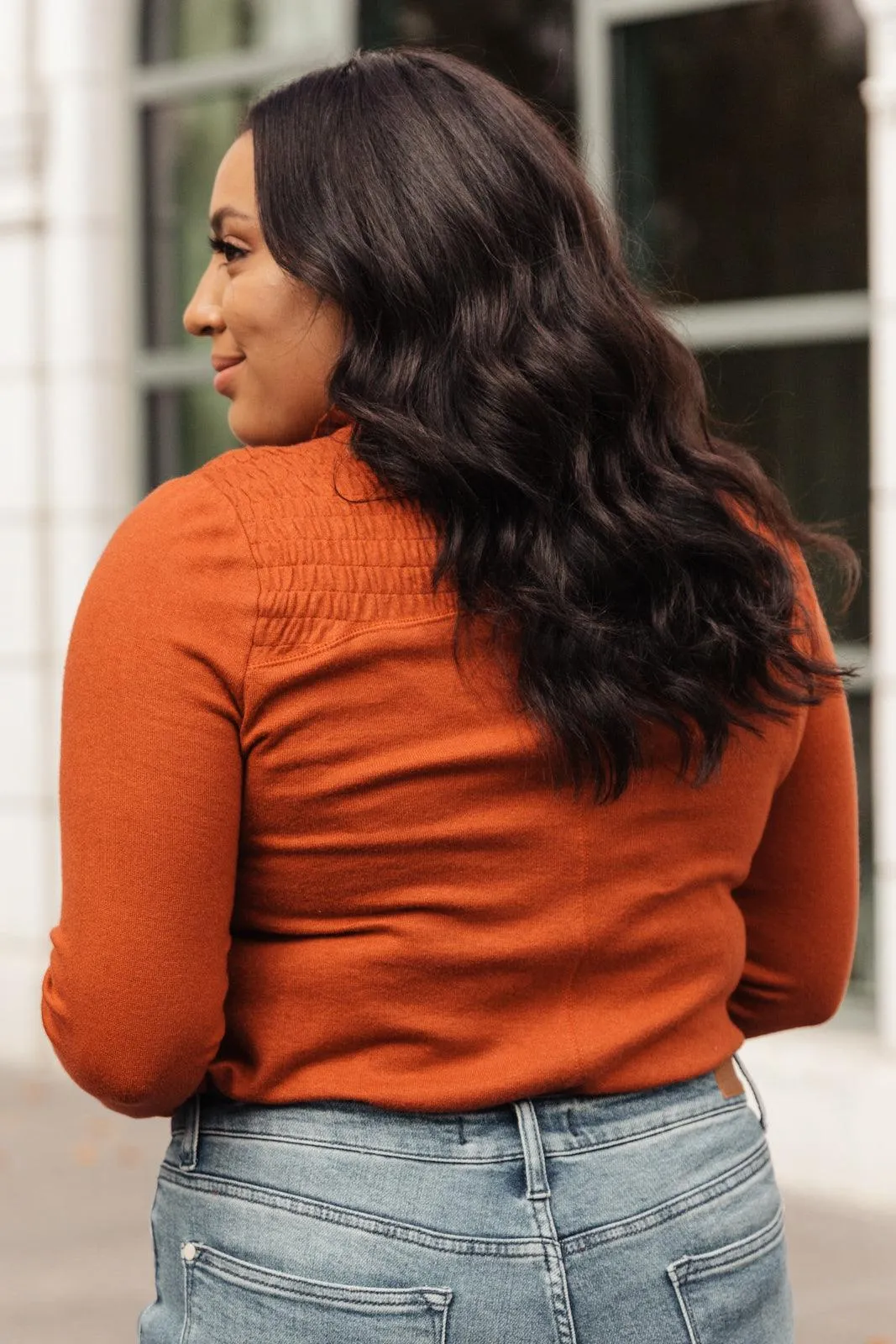 Hazel Blues® | Stylin Girl Turtleneck in Rust