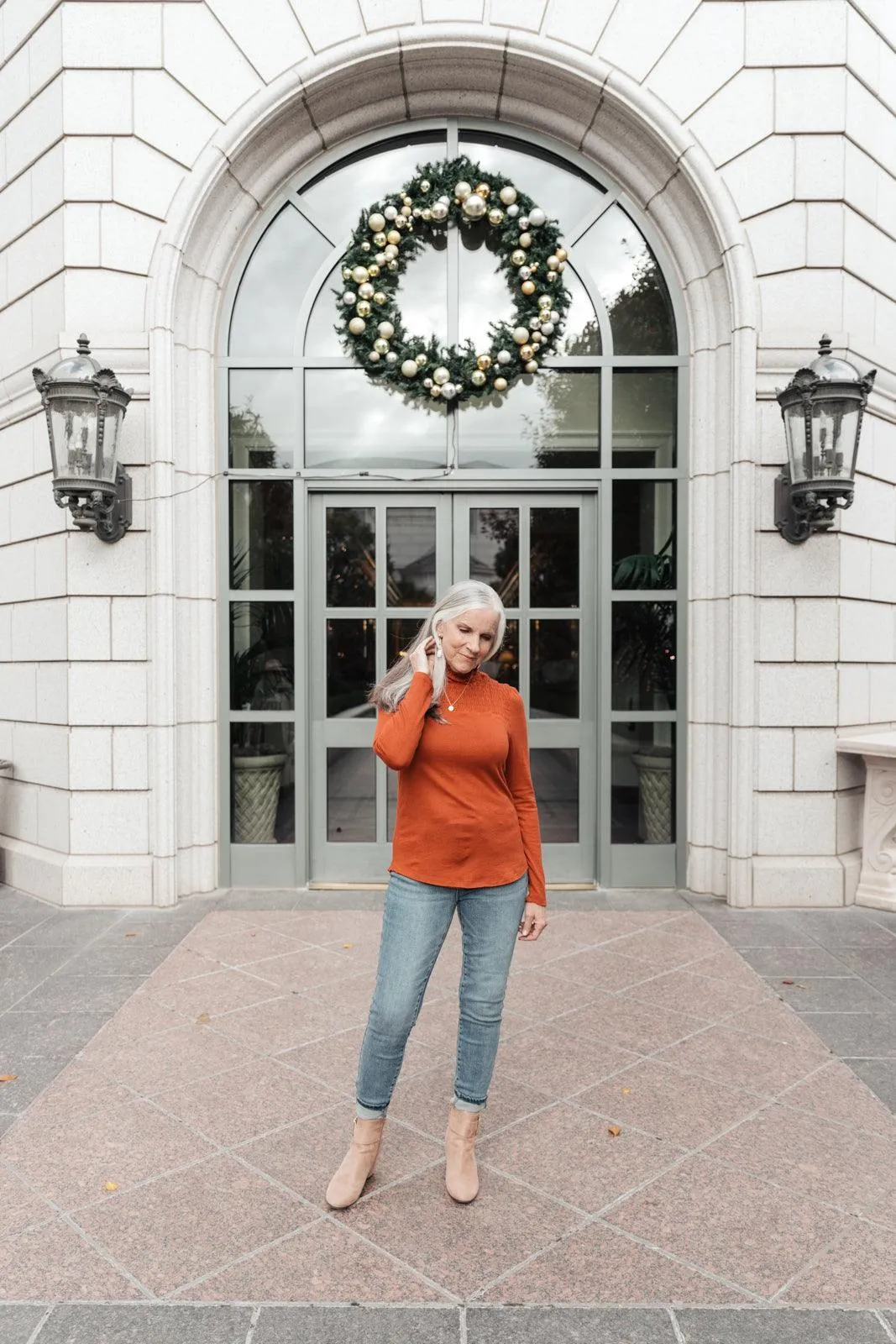 Hazel Blues® | Stylin Girl Turtleneck in Rust