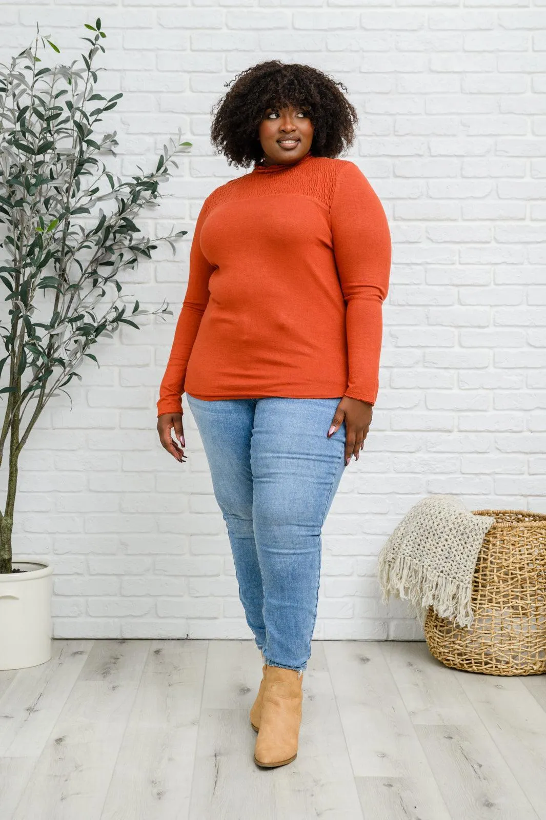 Hazel Blues® | Stylin Girl Turtleneck in Rust