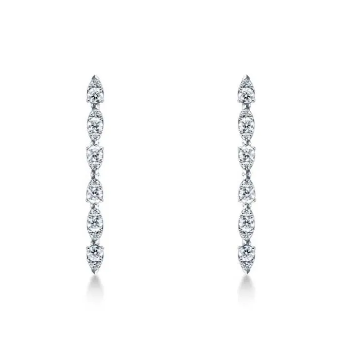 Hearts On Fire Aerial Dewdrop Stiletto Earrings in 18K White Gold