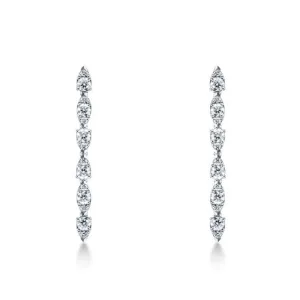 Hearts On Fire Aerial Dewdrop Stiletto Earrings in 18K White Gold
