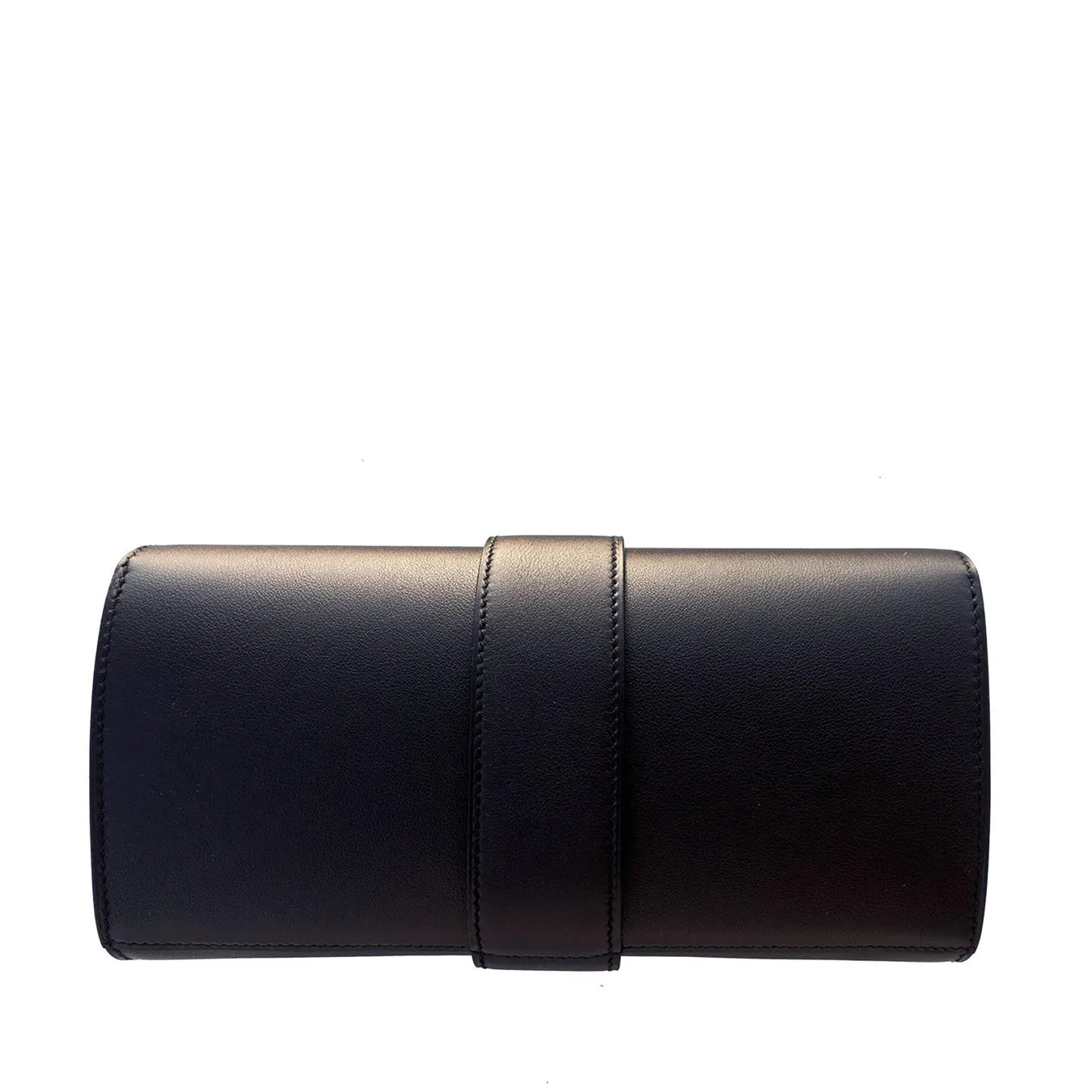 Hermes Black Medor Pochette 23cm Clutch Gold Hardware Bag Elegant