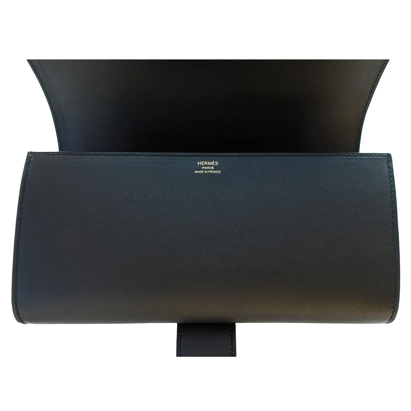 Hermes Black Medor Pochette 23cm Clutch Gold Hardware Bag Elegant