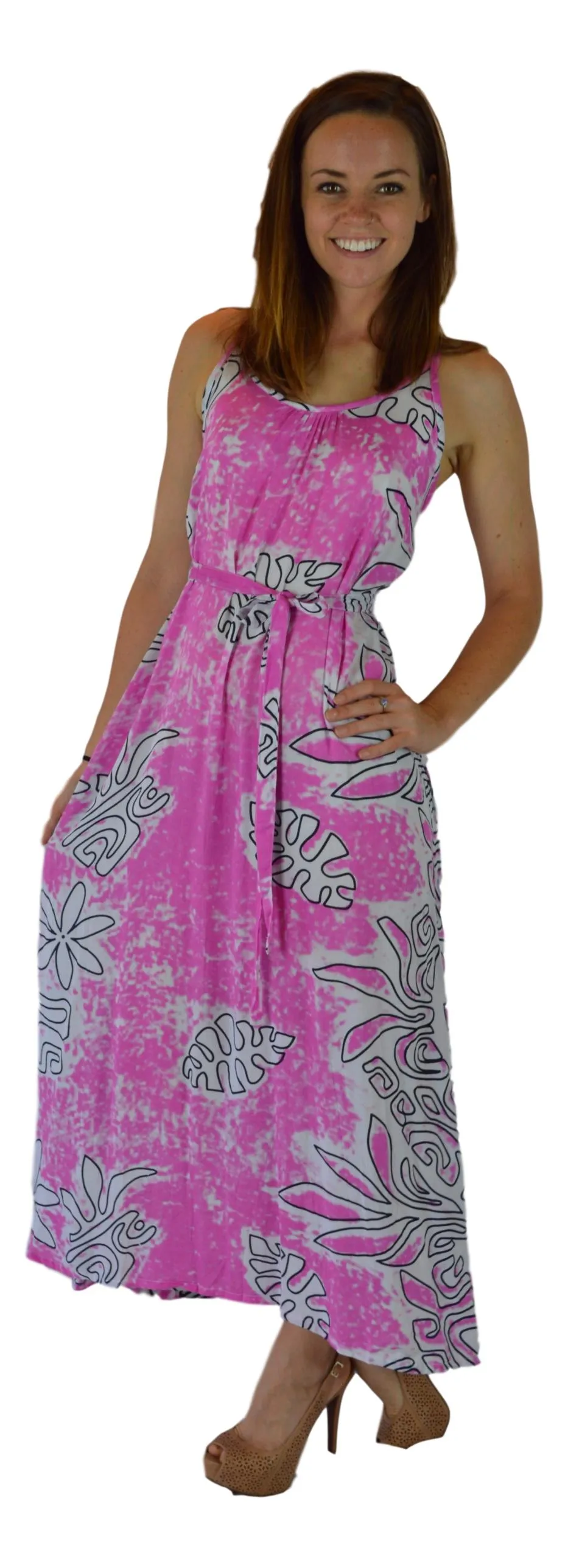 Holoholo - Bali Dress - Long - Tahitian - Pink
