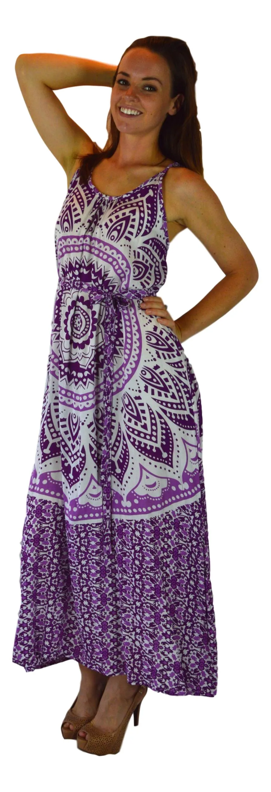 Holoholo - Bali Dress  - Mandala - Purple - Long