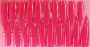 Hot Pink Machine Extra Long Stiletto Gloss Finish Press On Nails Long