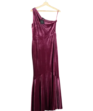 John Lewis Purple Velvet Asymmetric Fishtail Hem Dress UK 12