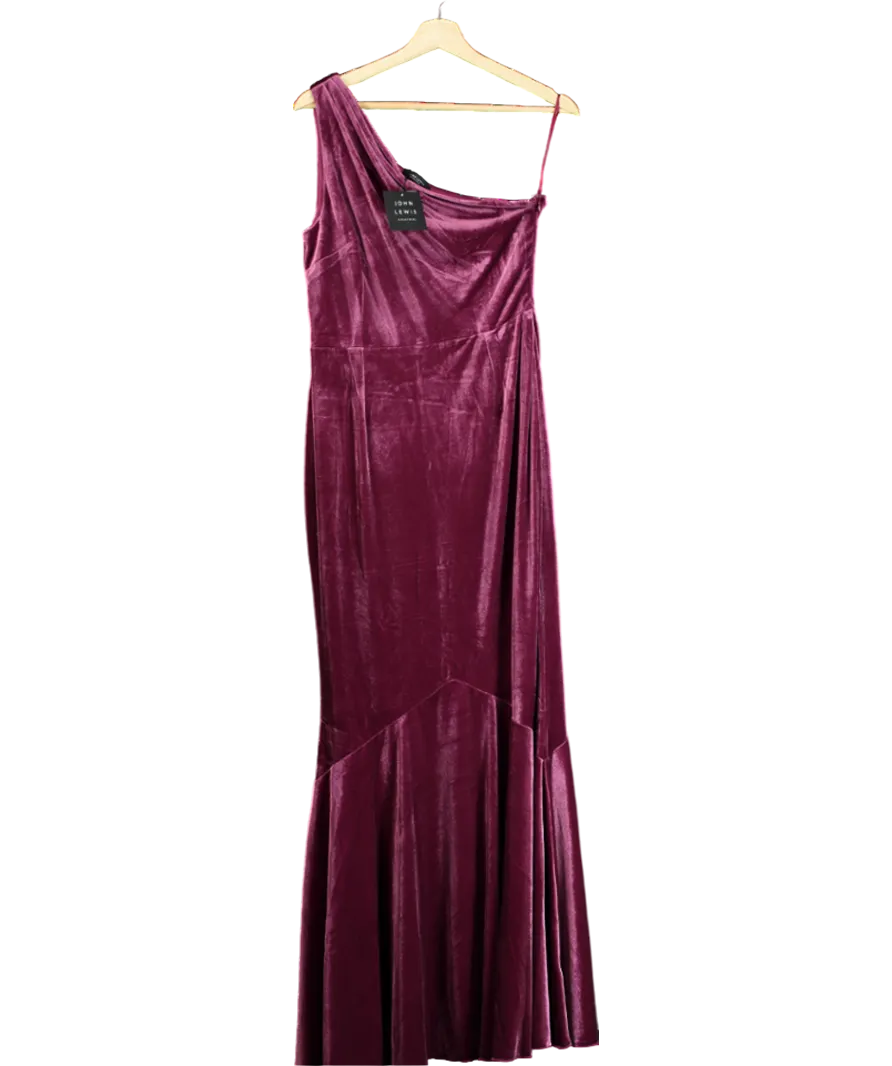 John Lewis Purple Velvet Asymmetric Fishtail Hem Dress UK 12