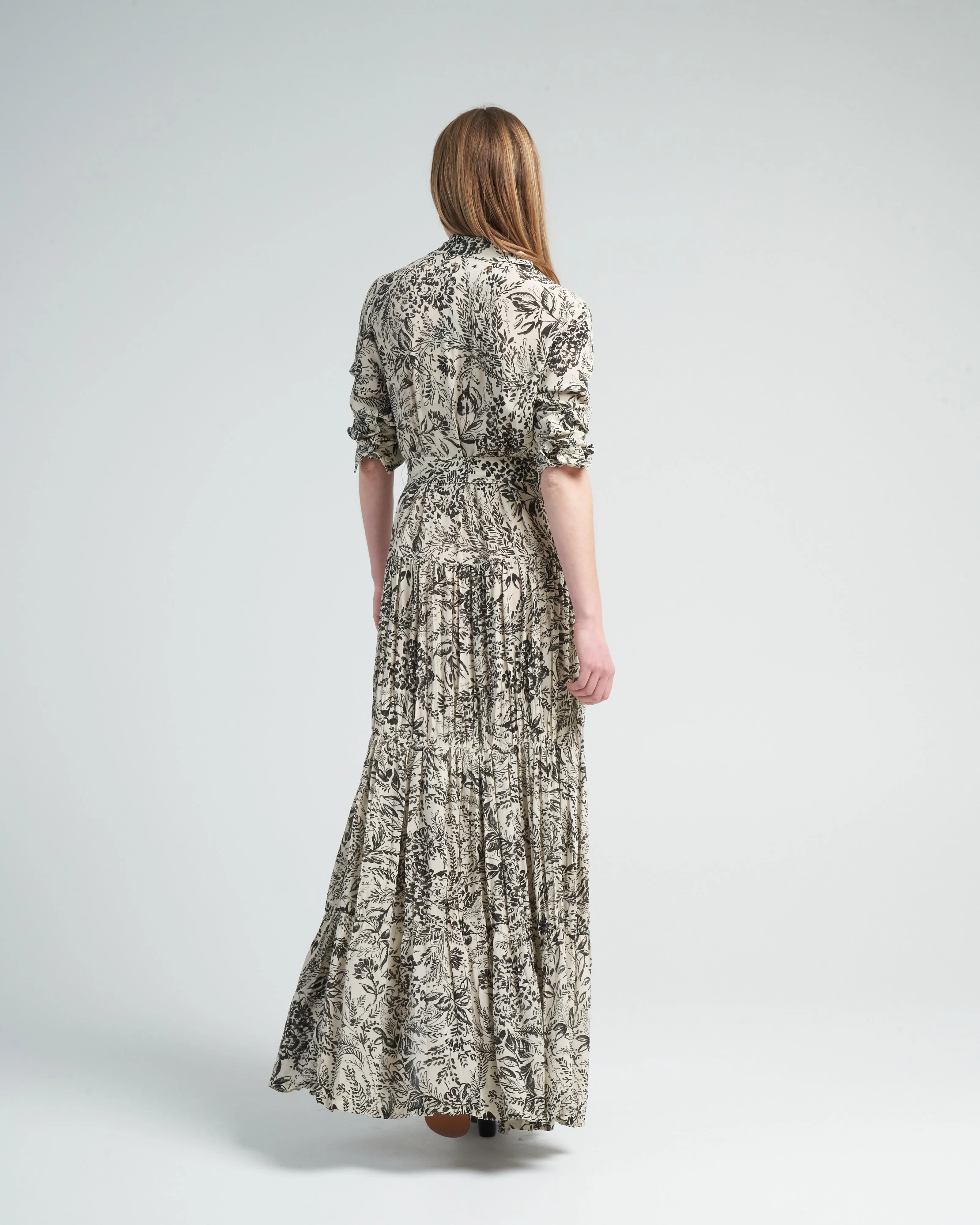 journey long dress - bone white/black