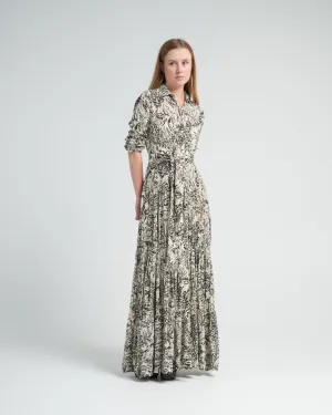 journey long dress - bone white/black