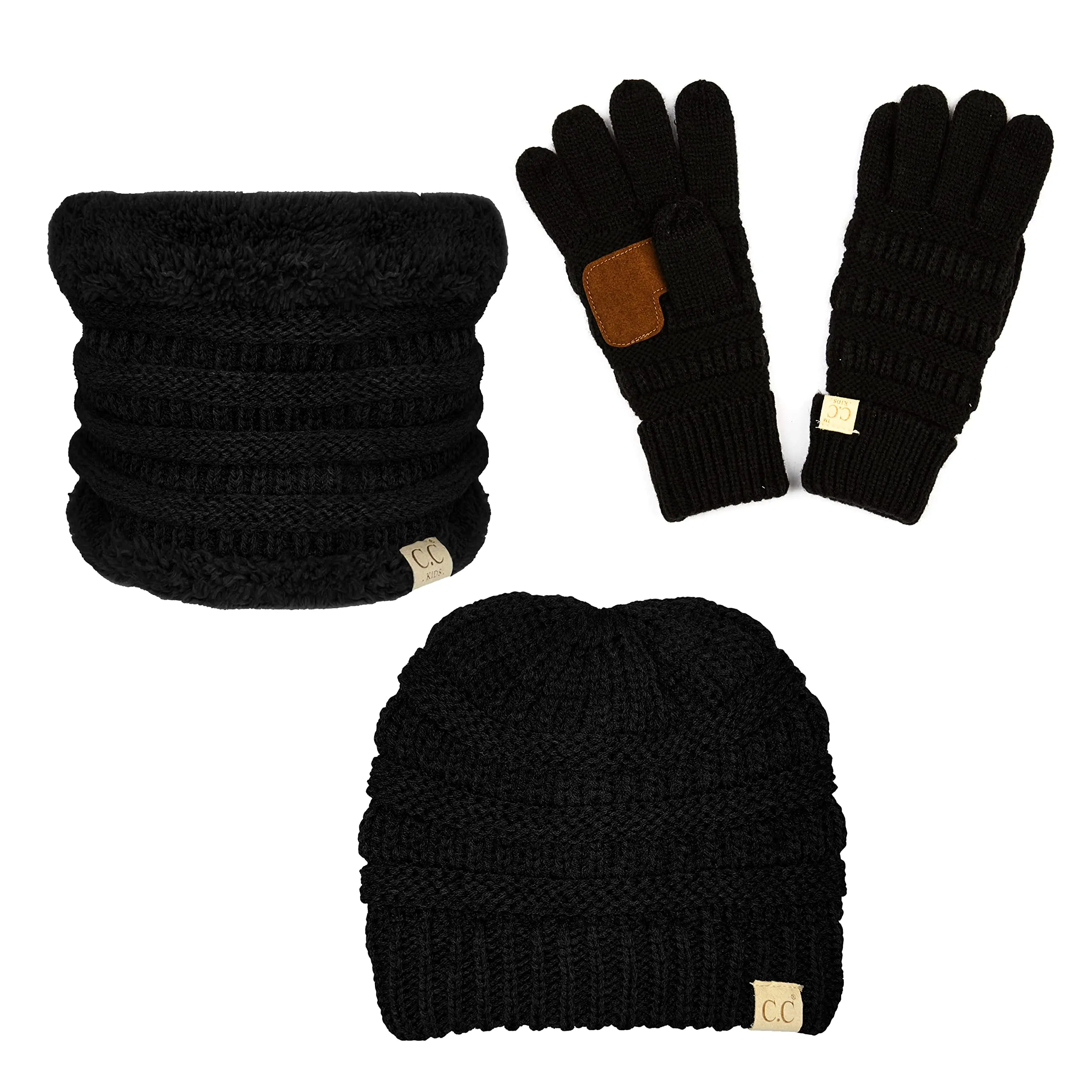 Kids Beanie, Neck Warmer & Gloves Matching Set by Funky Junque