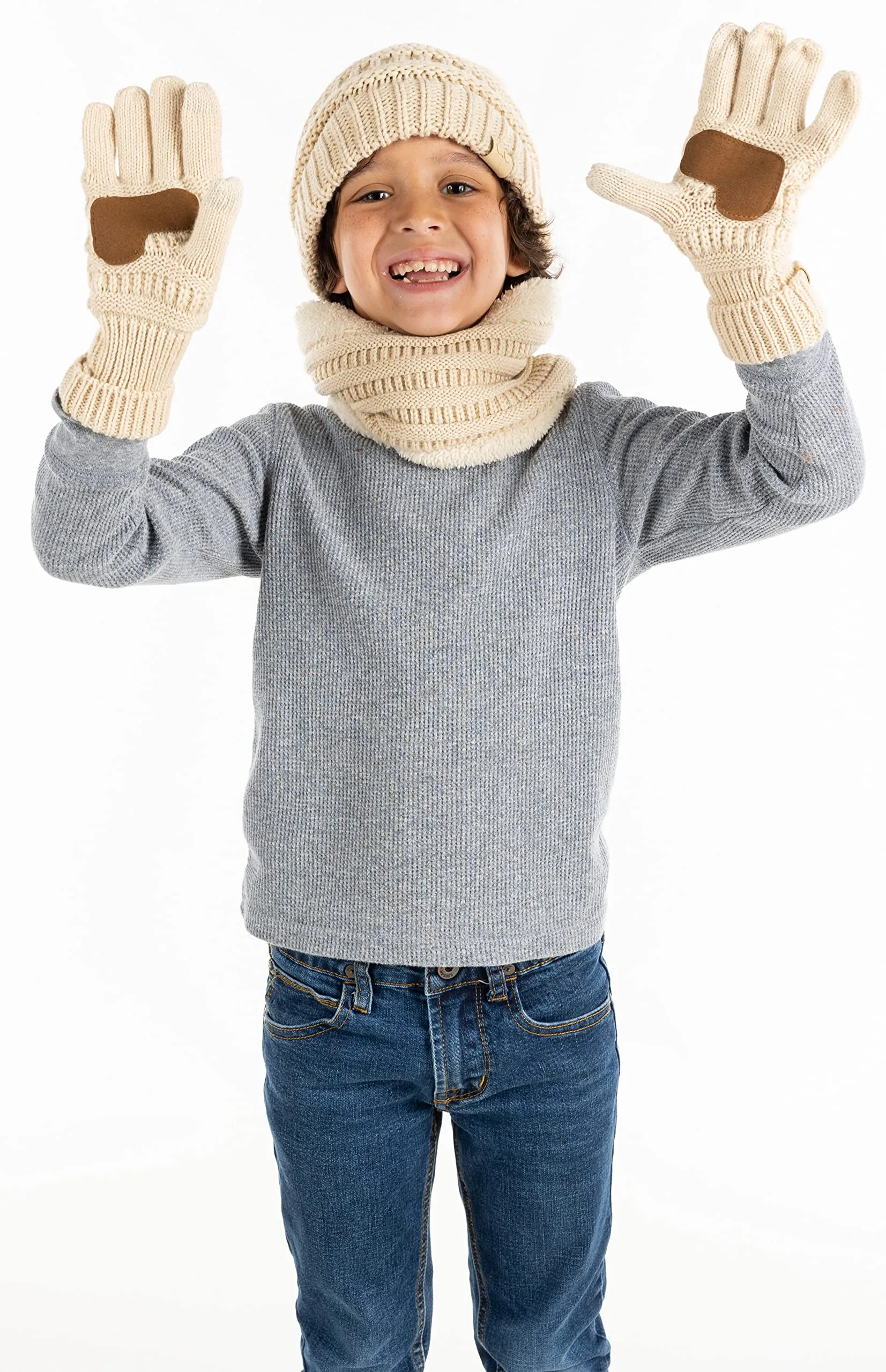 Kids Beanie, Neck Warmer & Gloves Matching Set by Funky Junque