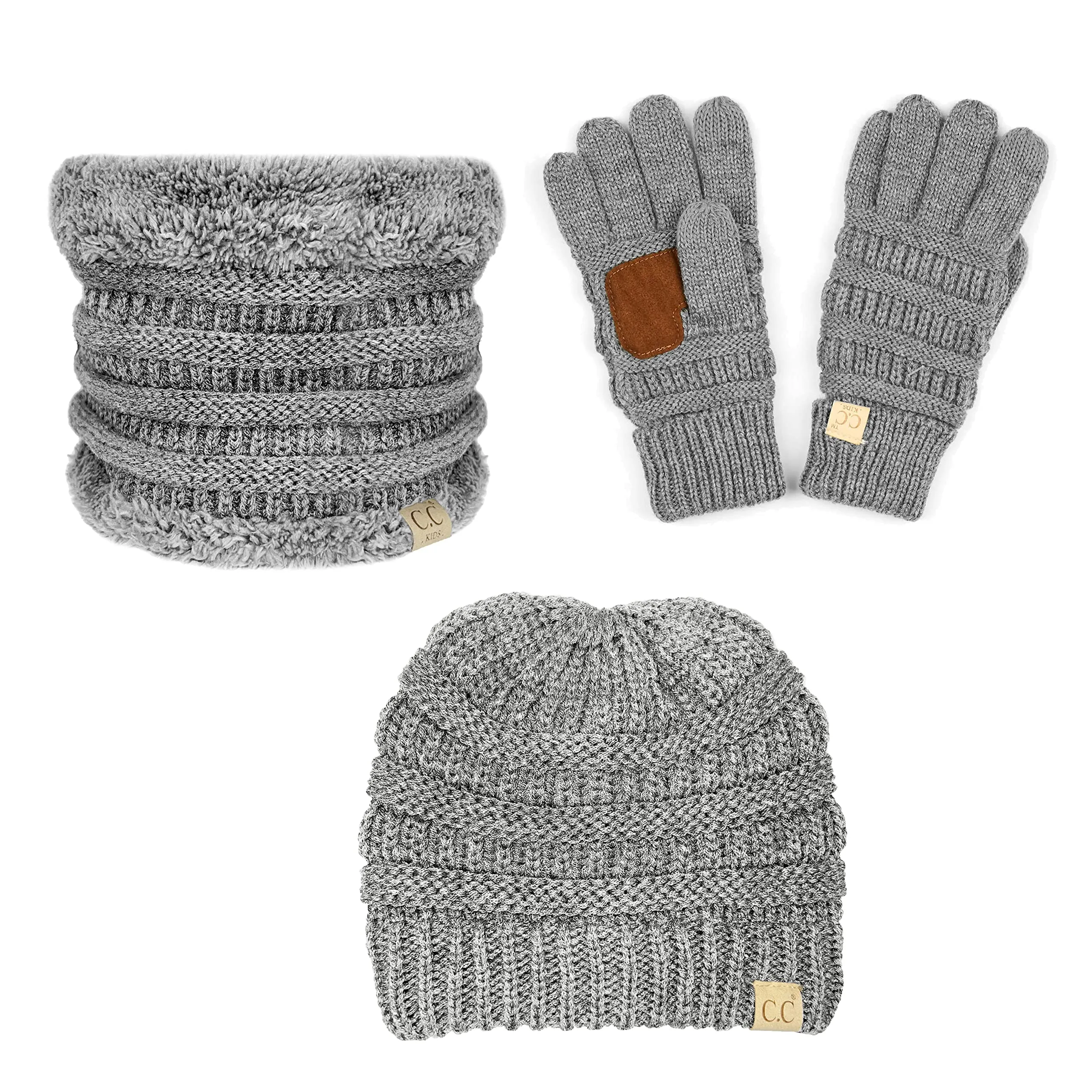 Kids Beanie, Neck Warmer & Gloves Matching Set by Funky Junque