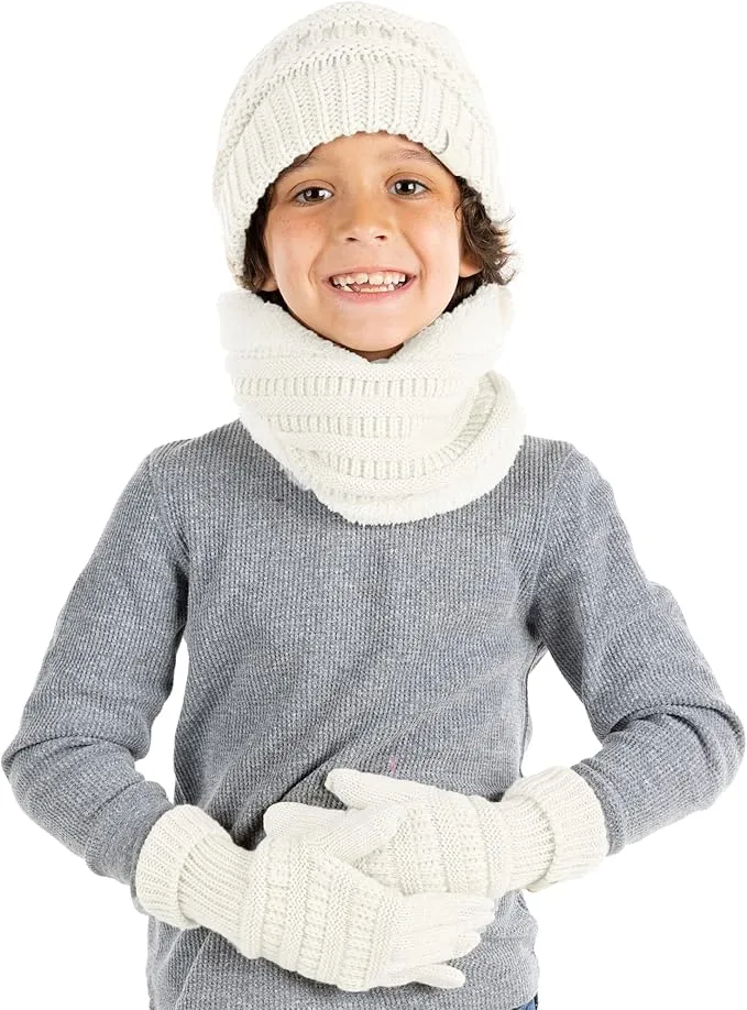 Kids Beanie, Neck Warmer & Gloves Matching Set by Funky Junque