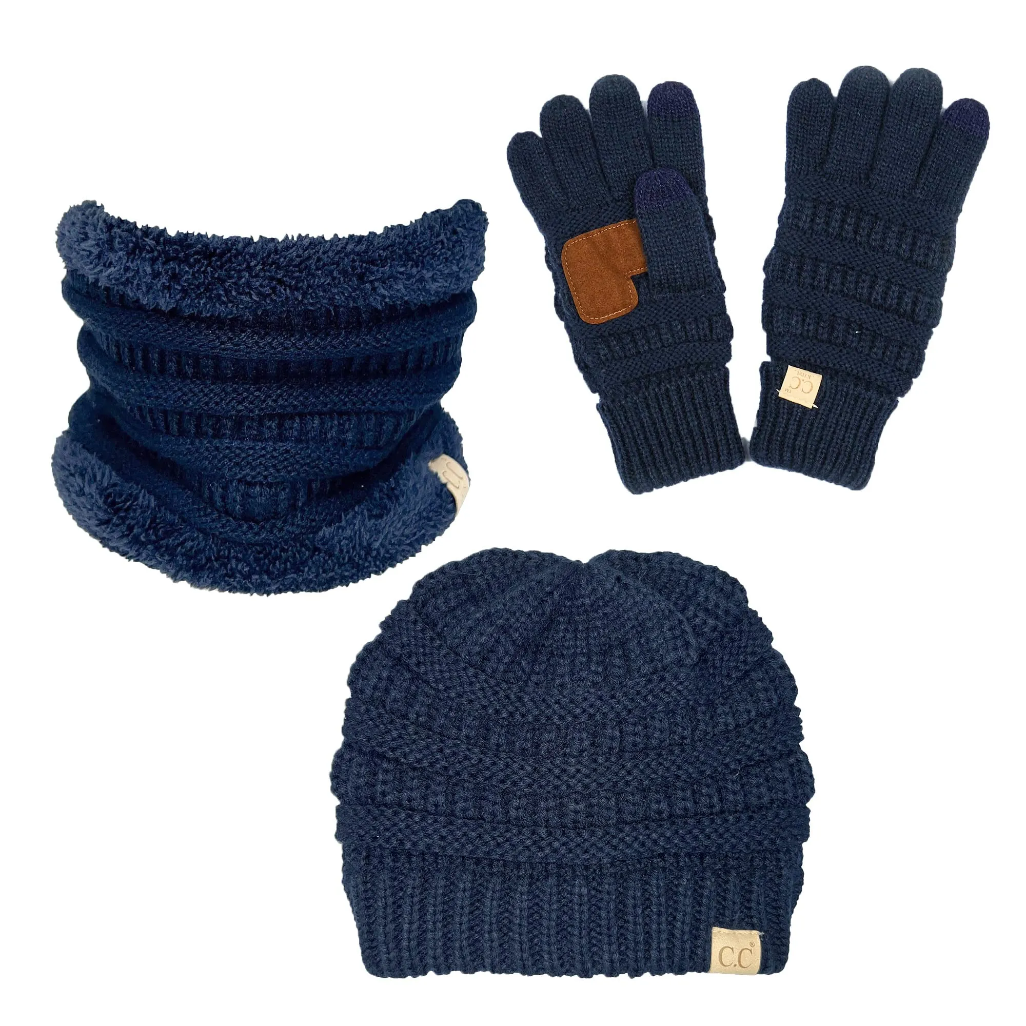 Kids Beanie, Neck Warmer & Gloves Matching Set by Funky Junque