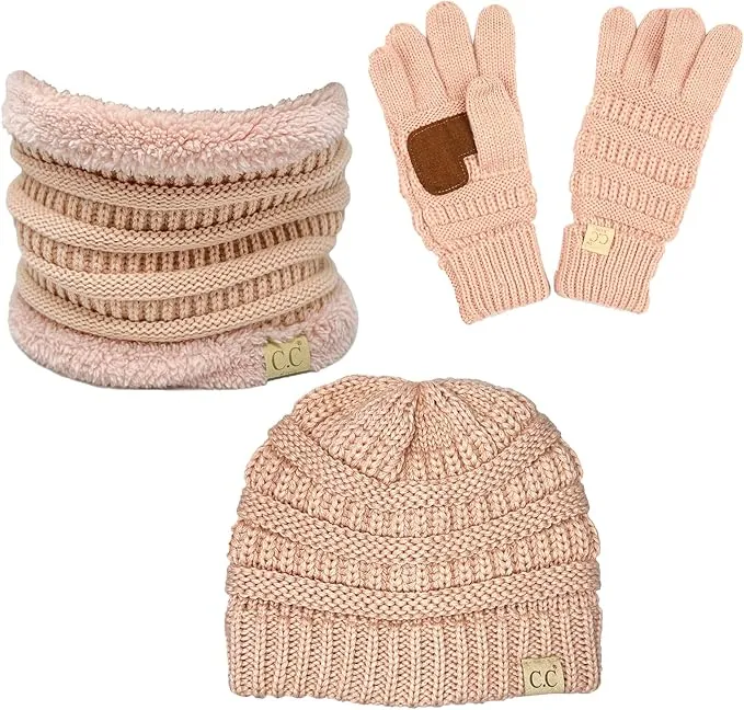 Kids Beanie, Neck Warmer & Gloves Matching Set by Funky Junque