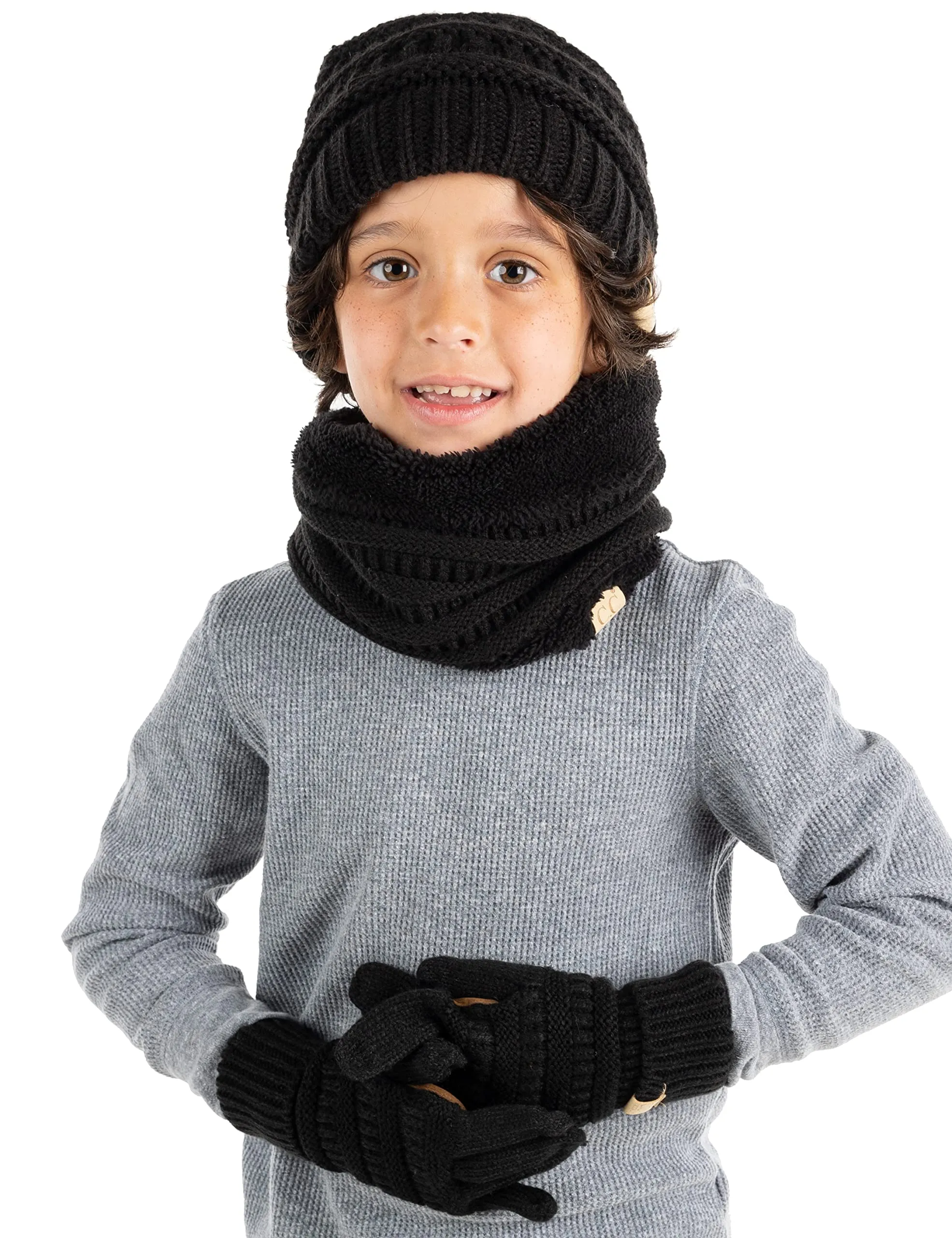 Kids Beanie, Neck Warmer & Gloves Matching Set by Funky Junque