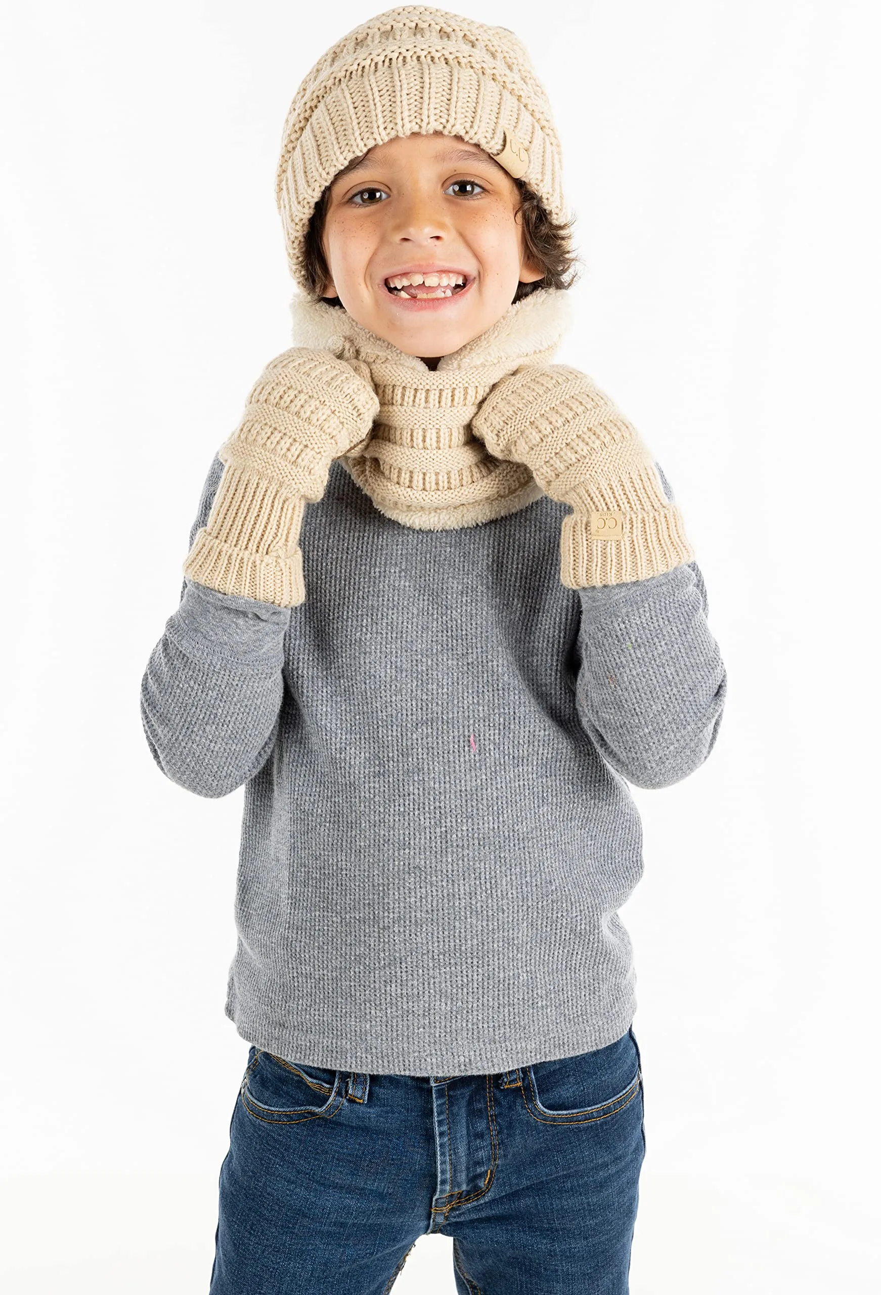 Kids Beanie, Neck Warmer & Gloves Matching Set by Funky Junque