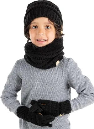 Kids Beanie, Neck Warmer & Gloves Matching Set by Funky Junque