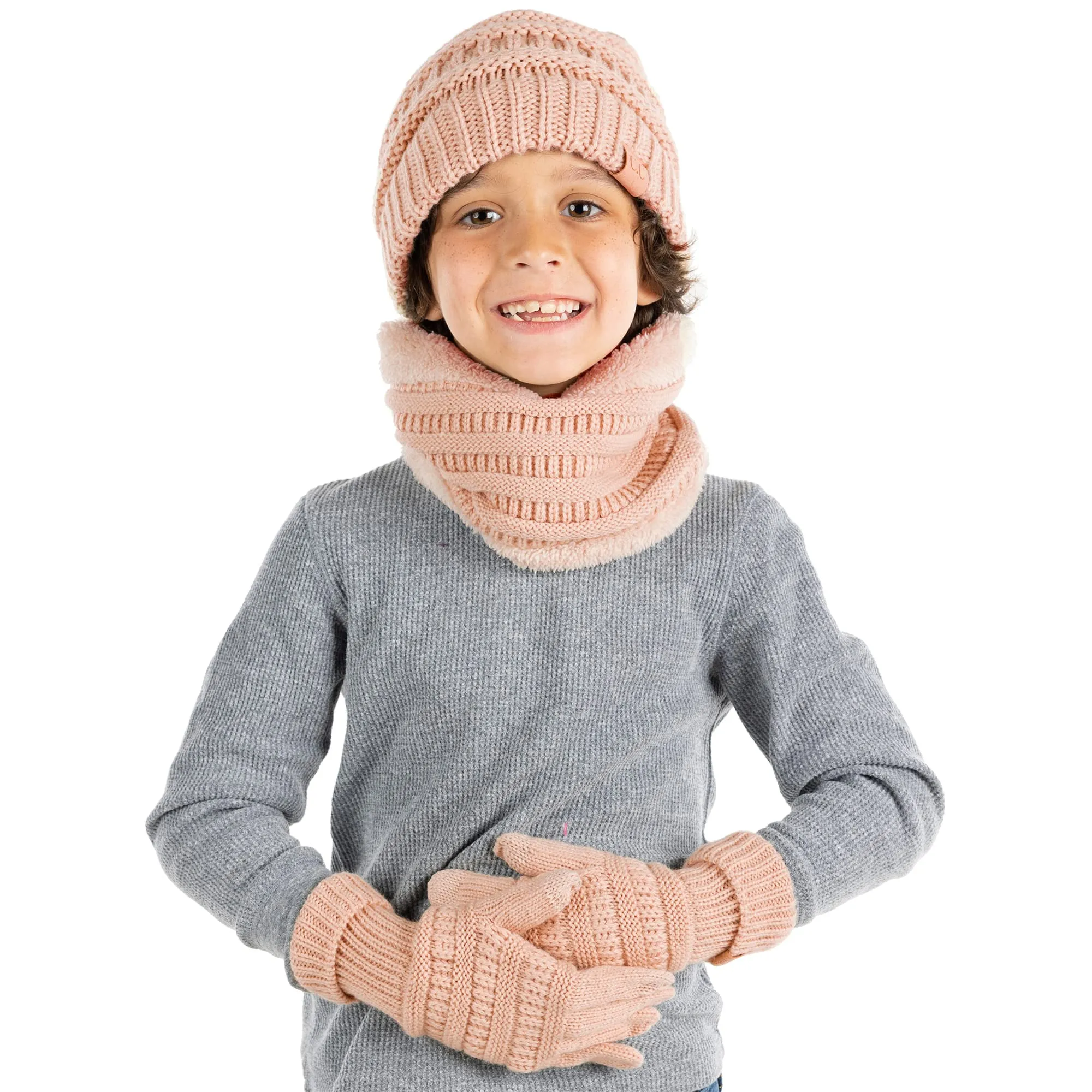 Kids Beanie, Neck Warmer & Gloves Matching Set by Funky Junque