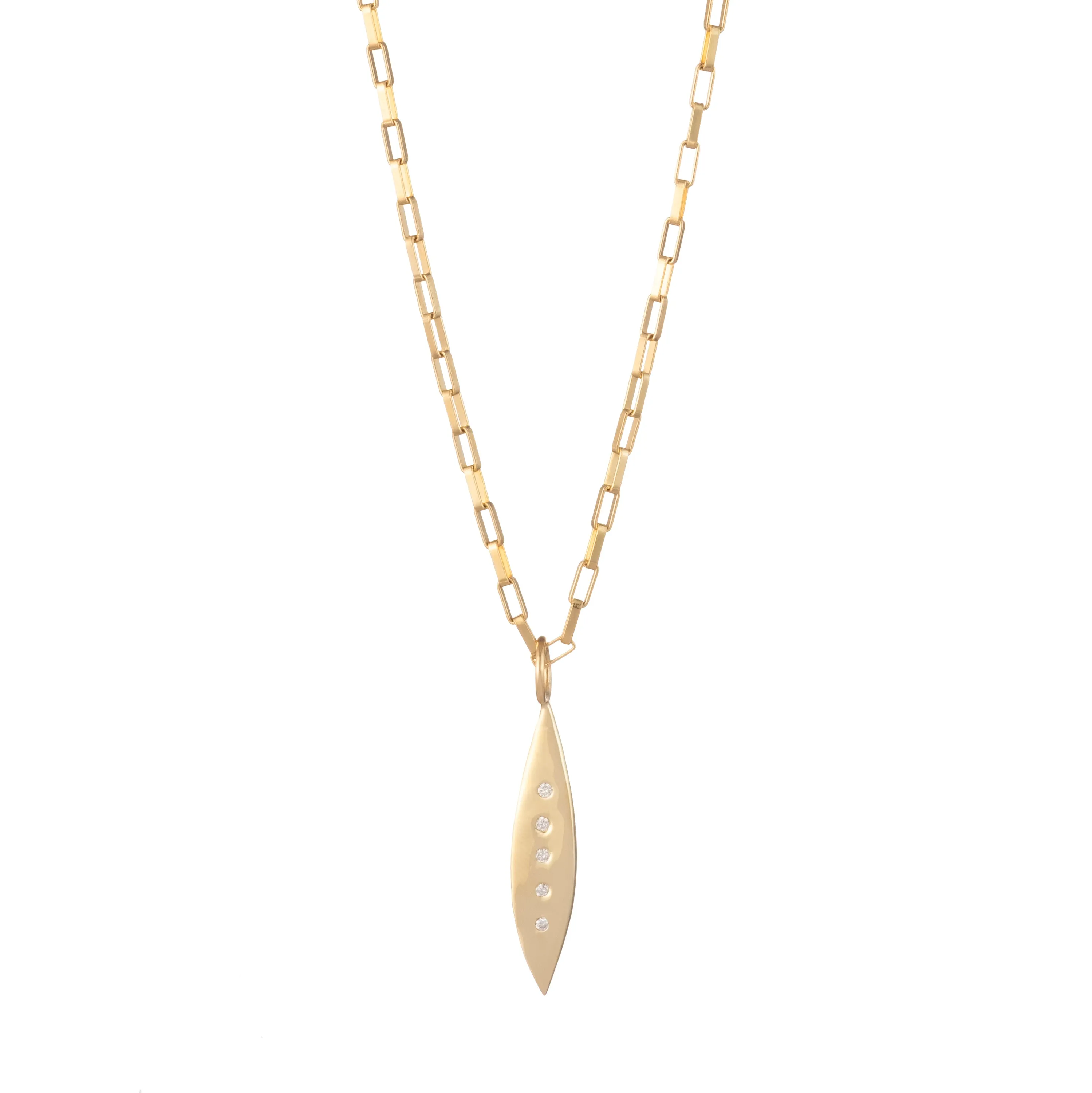 Large Pointed Gold & Diamond Charm