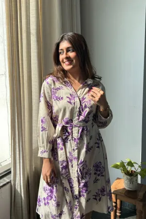 Lavender Summer Shirt Dress