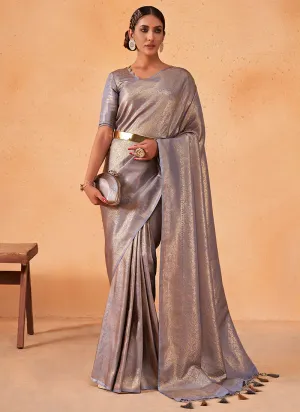 Light Purple Brocade Detailed Kanjivaram Silk Saree