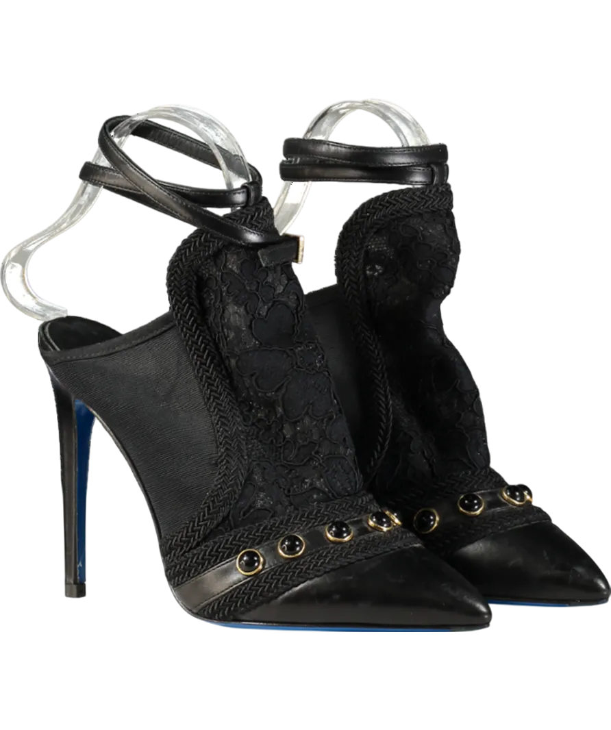 Loriblu Black Lace Heeled Pumps UK 4 EU 37 👠