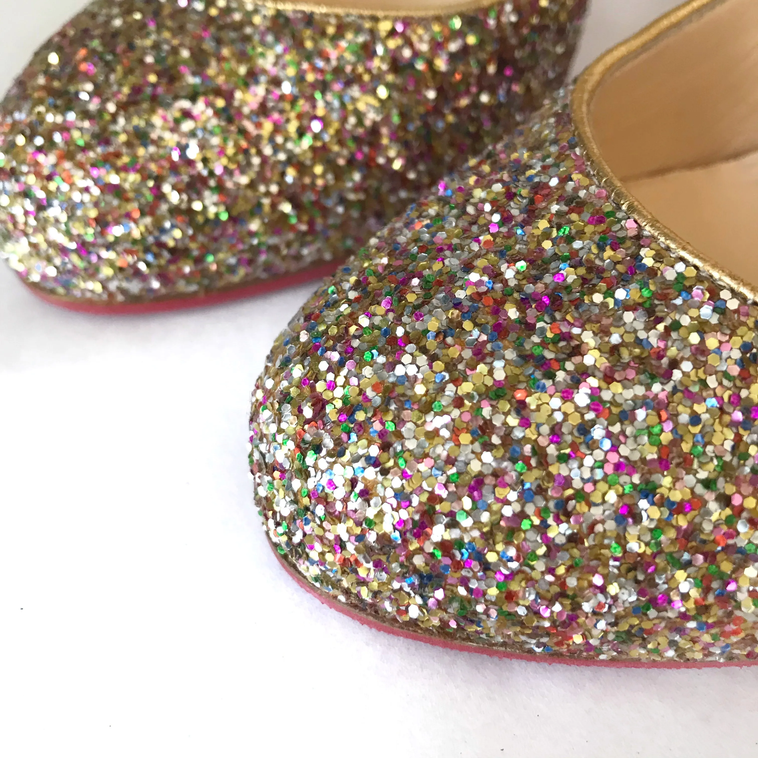 Louboutin 'Simple' Glitter 5 inch heel, sz 39.5