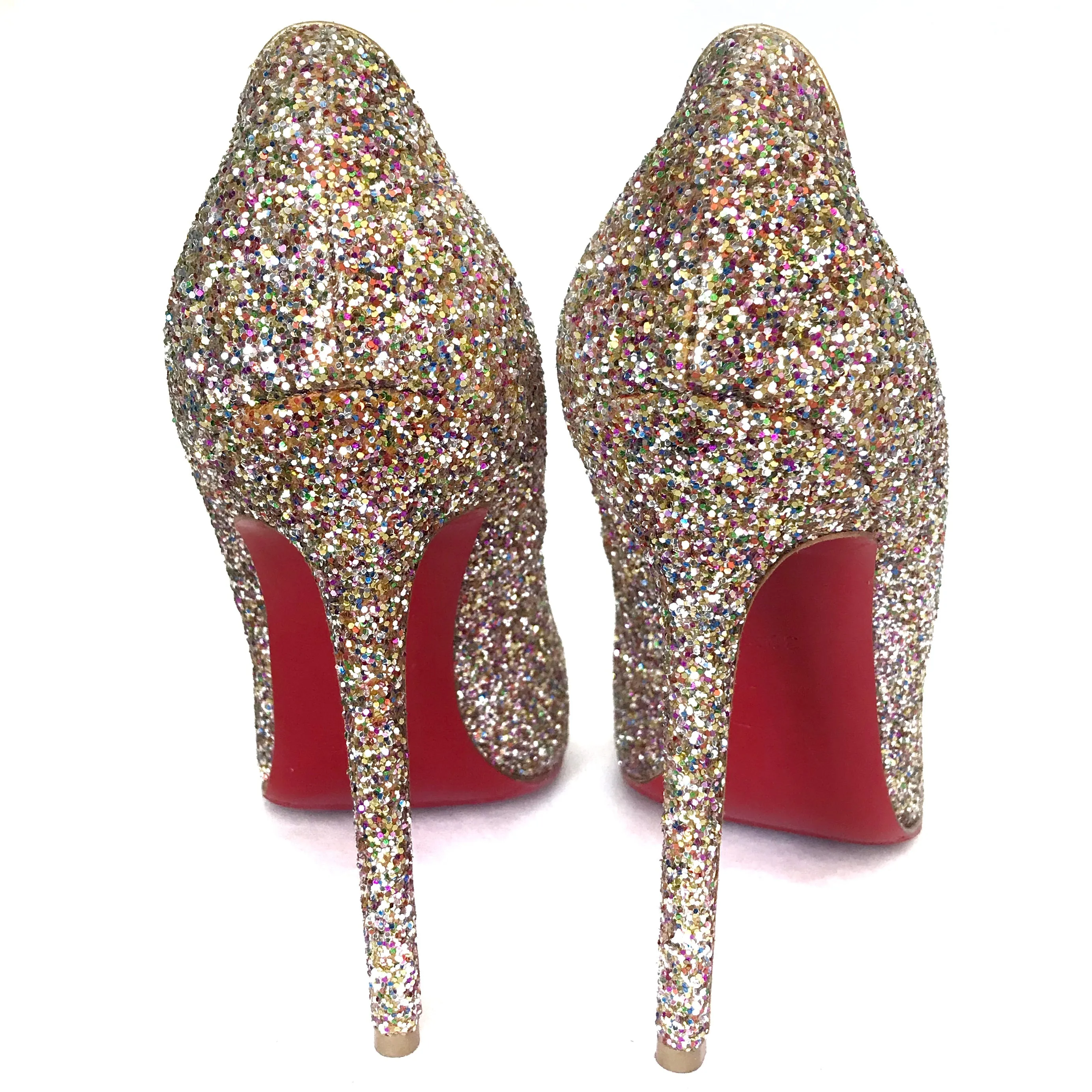 Louboutin 'Simple' Glitter 5 inch heel, sz 39.5