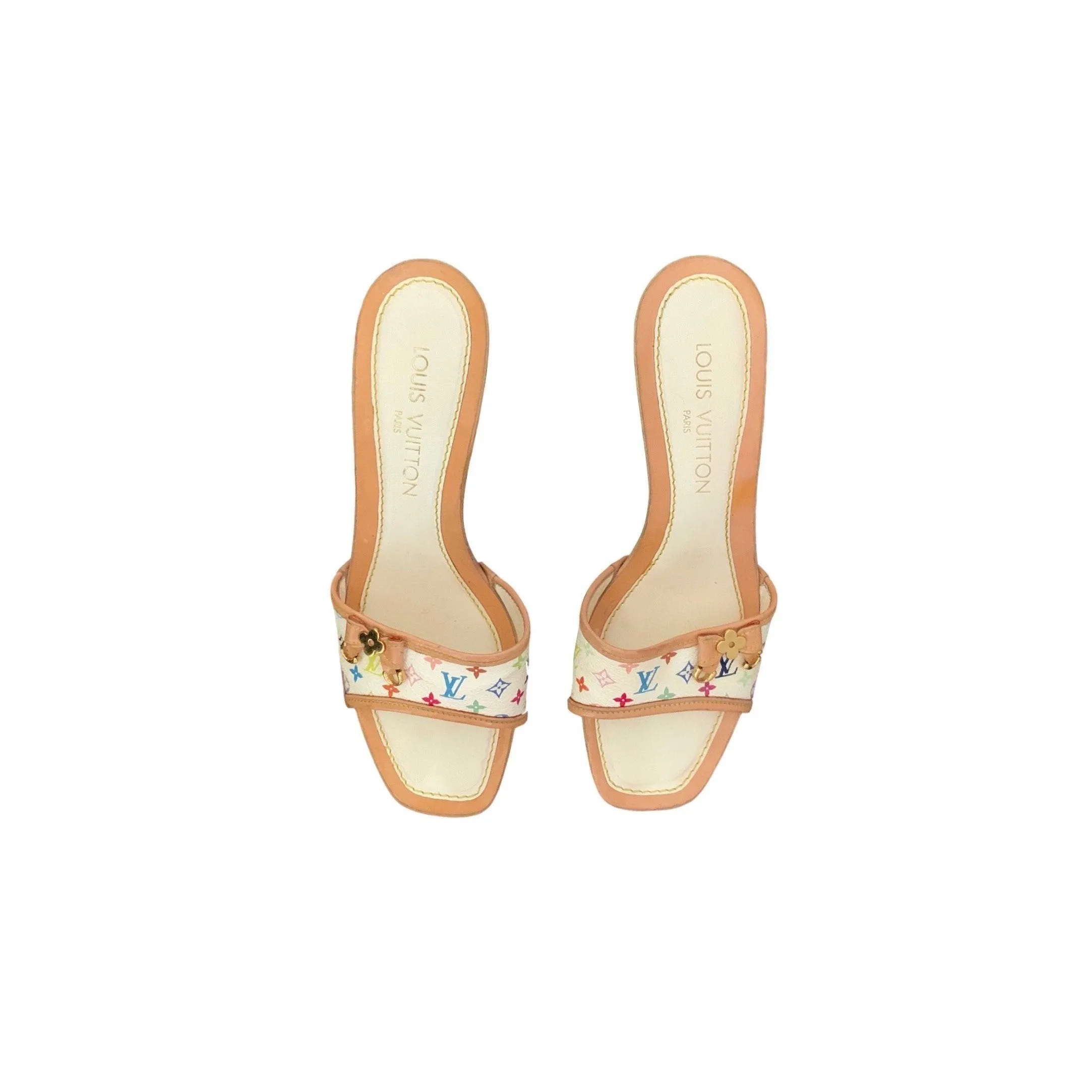 Louis Vuitton Multicolor Logo Platform Heels