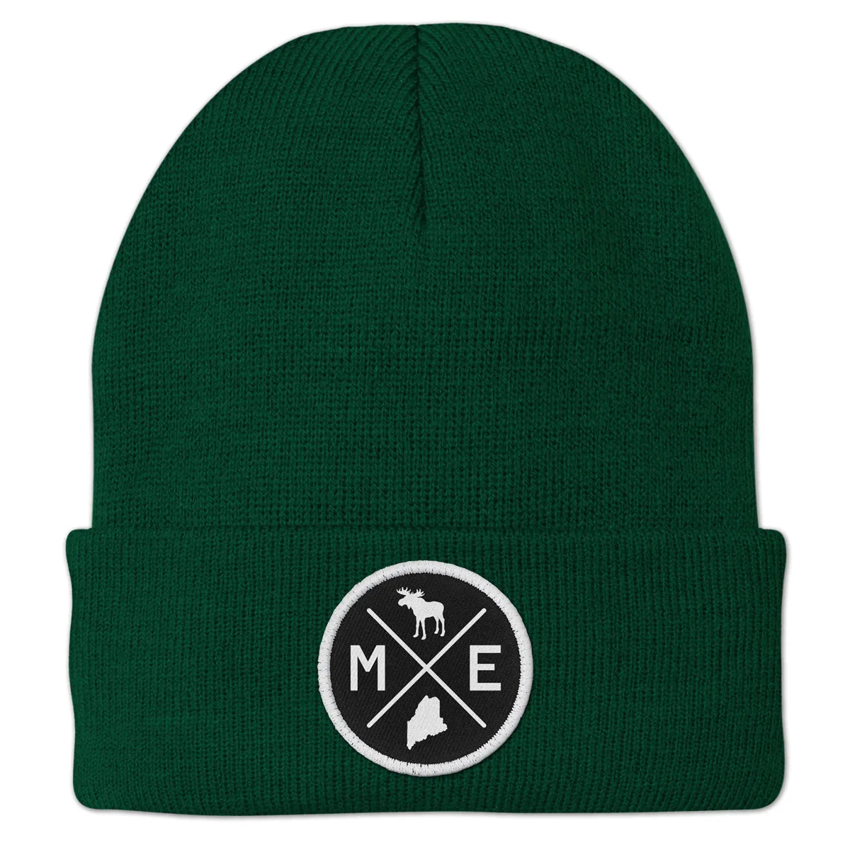 Maine Circle Emblem Patch Cuff Knit
