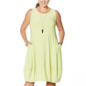 MarlaWynne Women's Petite Matte Jersey Sleeveless Dress With Pockets