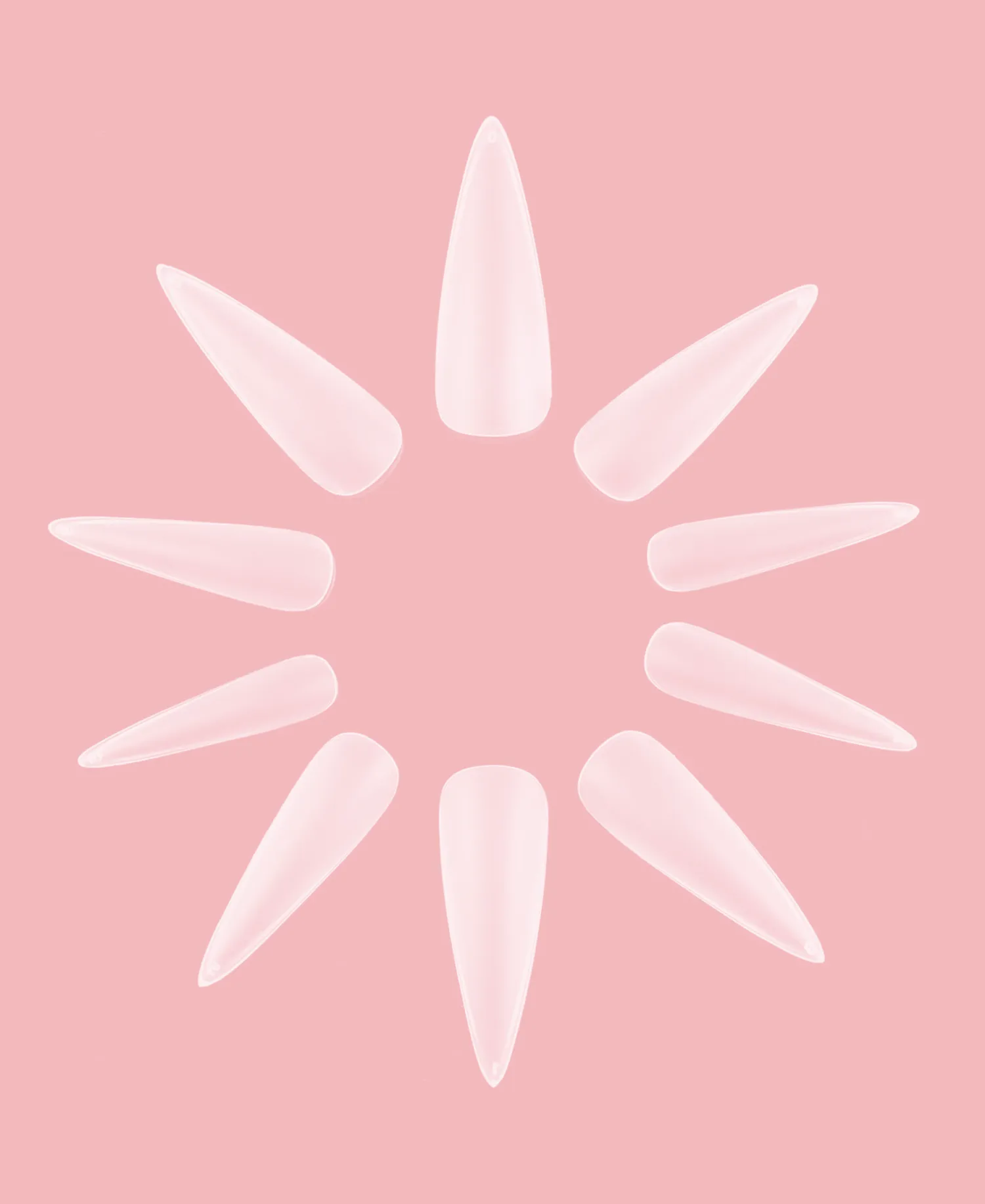 Matte Stiletto Nail Tips - Long (500pcs)