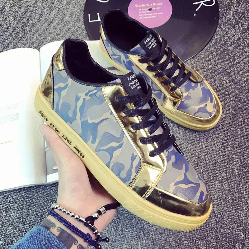 Men's Golden Camo Low Tops