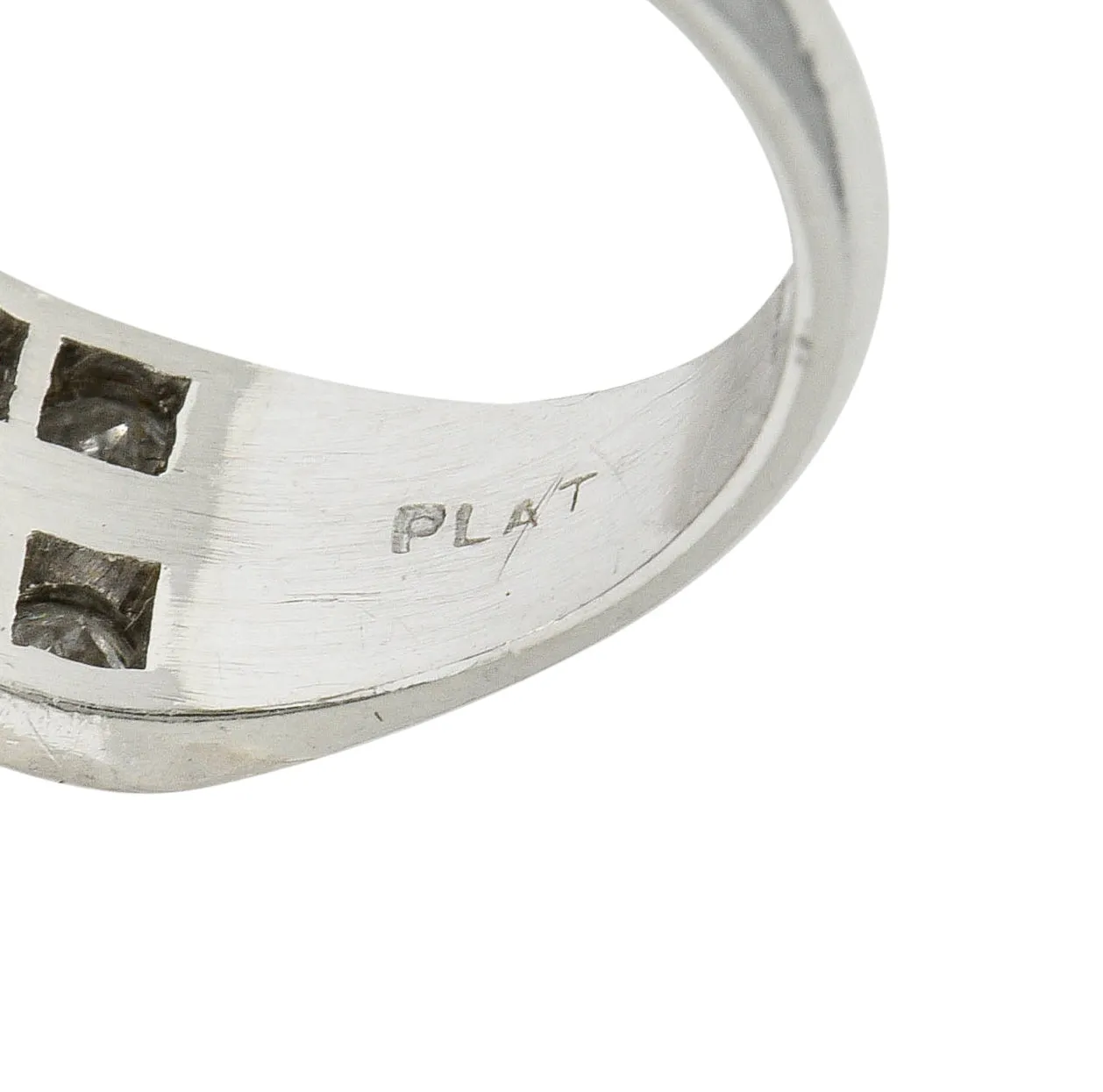 Mid-Century 1.50 CTW Diamond Platinum Band Ring Circa 1950