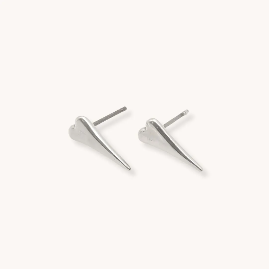 Mini Pointed Heart Stud Earrings