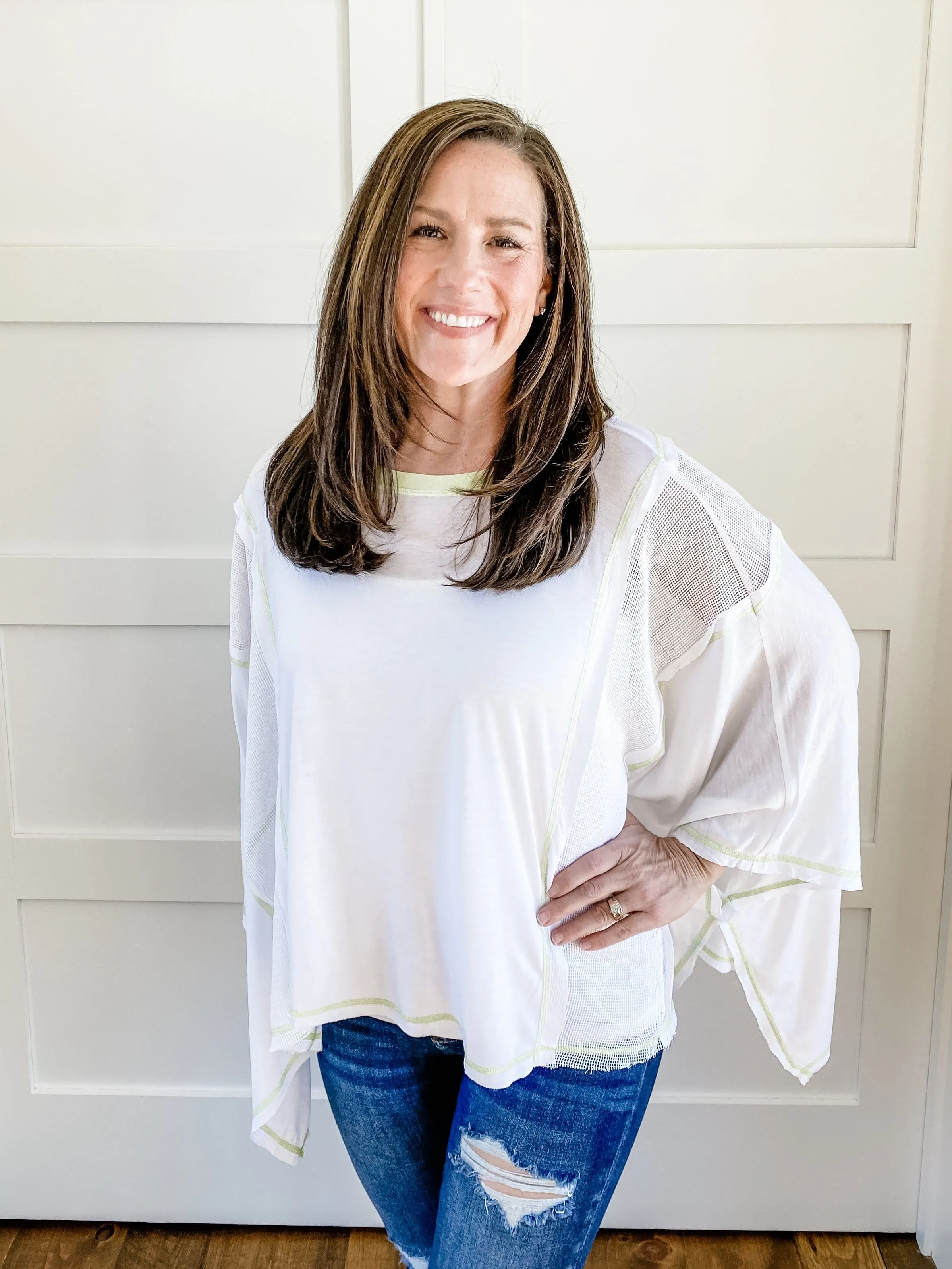 NATALIE BOATNECK PONCHO