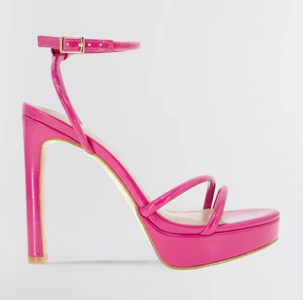 NEW IN BOX! Kendi Sandal Heels, Viva Pink Patent, Sz 7.5, Retails $155
