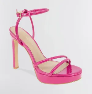 NEW IN BOX! Kendi Sandal Heels, Viva Pink Patent, Sz 7.5, Retails $155