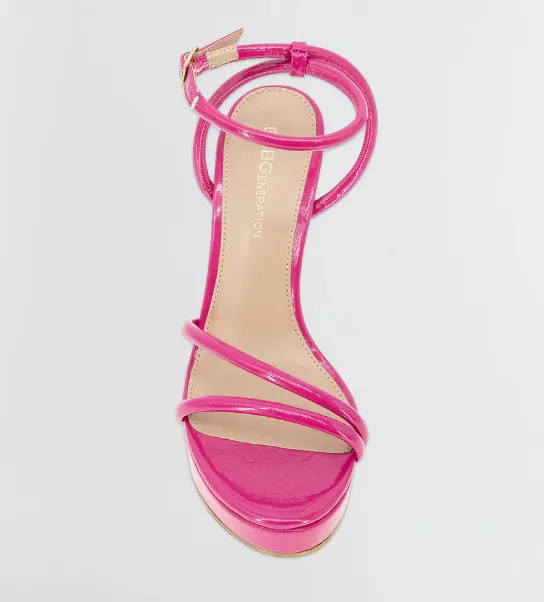 NEW IN BOX! Kendi Sandal Heels, Viva Pink Patent, Sz 7.5, Retails $155