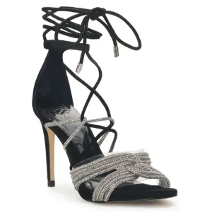 New Vince Camuto Aimery Sandal Heels Silver Sparkle Crystal Evening Sz 5
