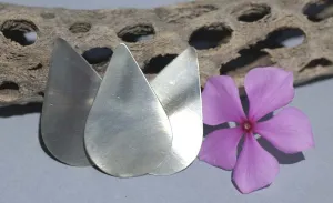 Nickel Silver Large Pointed Teardrop  51mm x 34mm 26g Blank for Stamping Texturing Soldering Shape Charms Jewelry Making Blanks - 4 pieces