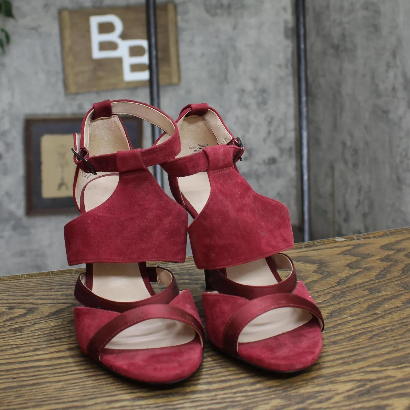 Nine West Womens Metal Suede Stiletto Heels NWBRIANNA Berry Purple Red 7M