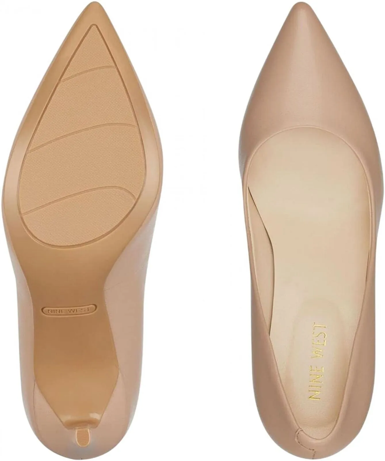 Nine West Women's Stiletto Heels Etta Pumps ETTANUDE Tan Brown 6.5M
