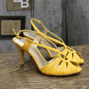 Nine West Womens Vintage Snakwe Skin Stiletto Heels 1673d5f245b57c Yellow 6.5M