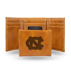 North Carolina Tar Heels Wallet Trifold Laser Engraved